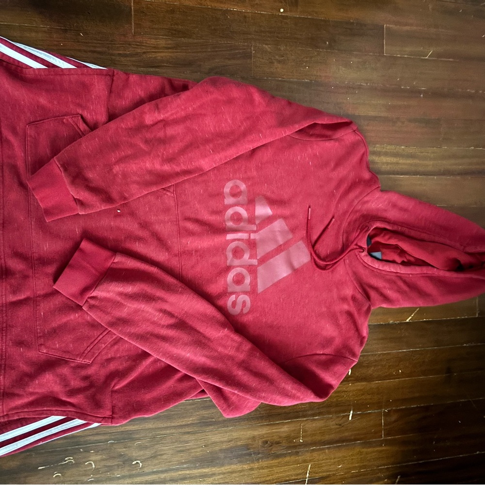Adidas Red Sporty Sweatshirt with Logo